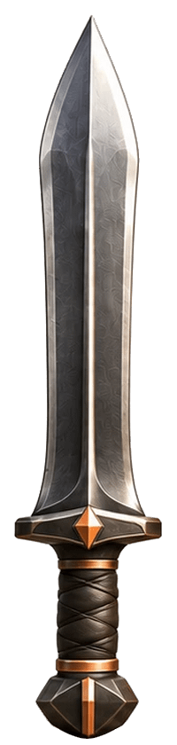 A forged GLADIUS blade with your Army's name engraved on it